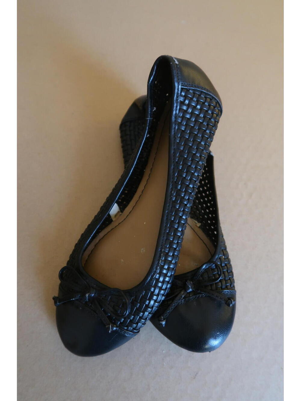 Merona Black Woven Ballet Flats with Bow Detail